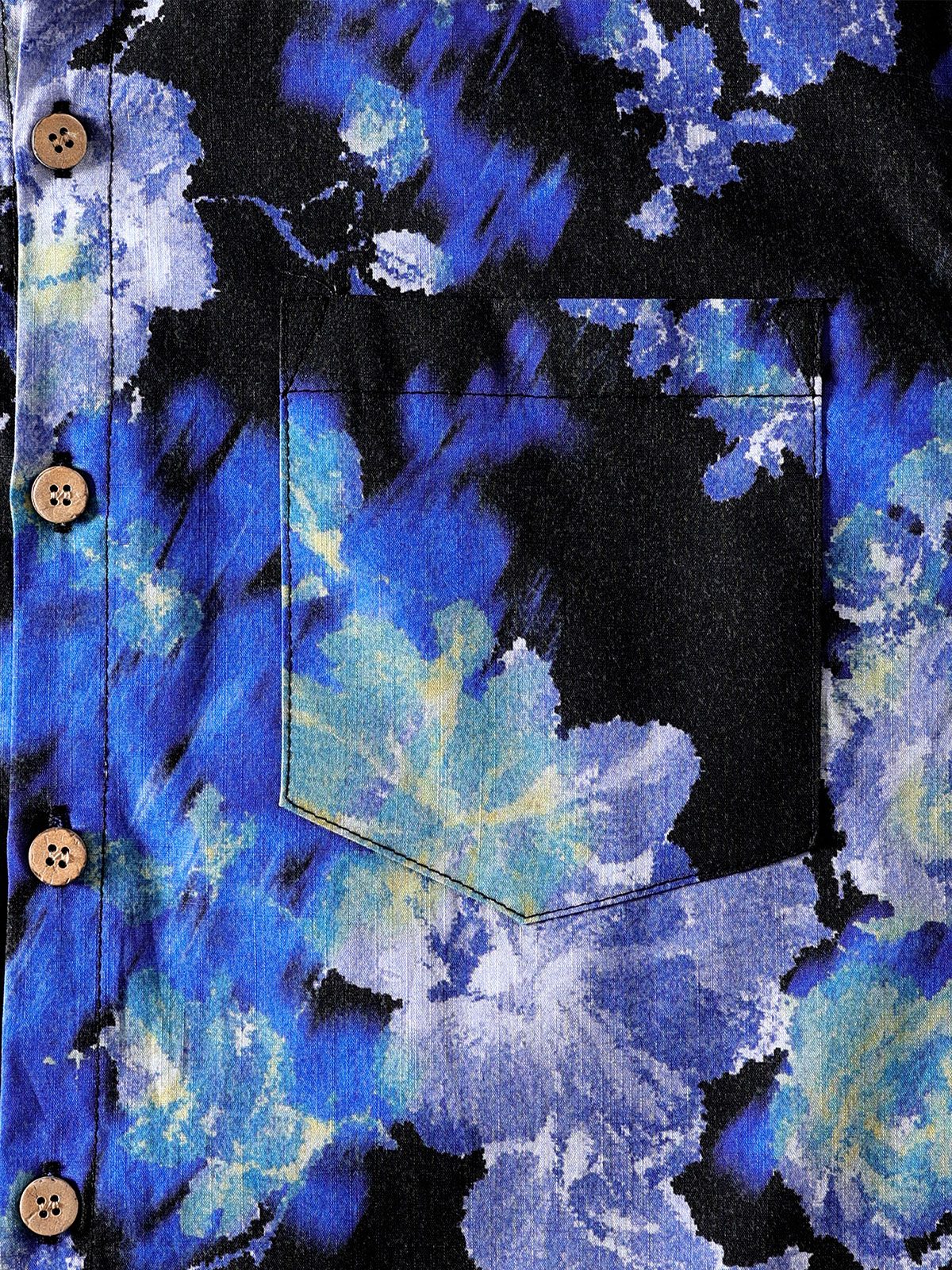 Floral Tie-Dye Short-Sleeve Shirt