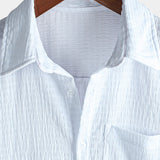Casual Short-Sleeve Summer Shirt with Pockets, Solid Color