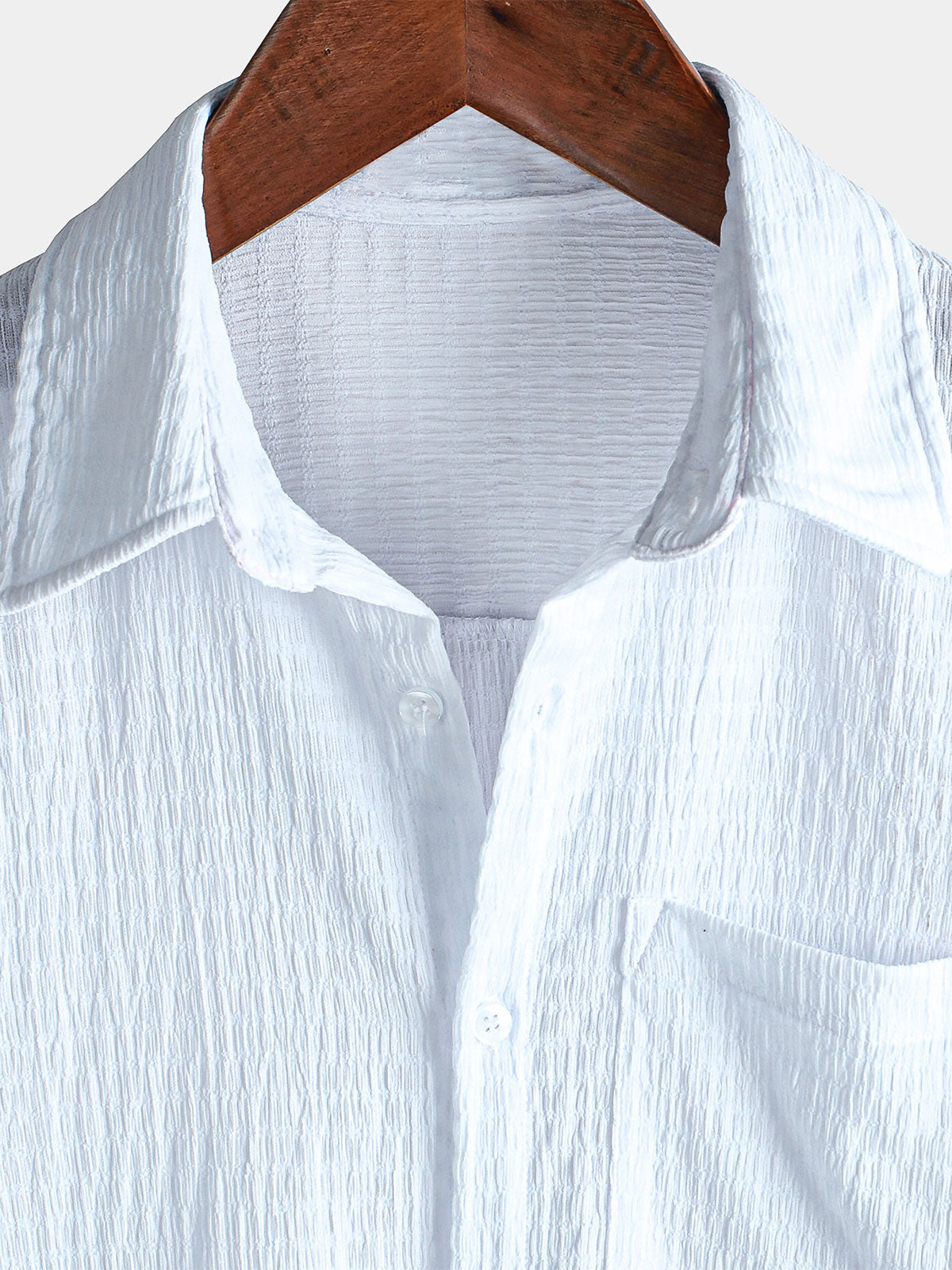 Casual Short-Sleeve Summer Shirt with Pockets, Solid Color
