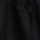 Men's Solid Color Cotton Shirt with High Collar and Half-Button Closure, with Front Pocket
