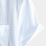 Casual Short-Sleeve Summer Shirt with Pockets, Solid Color