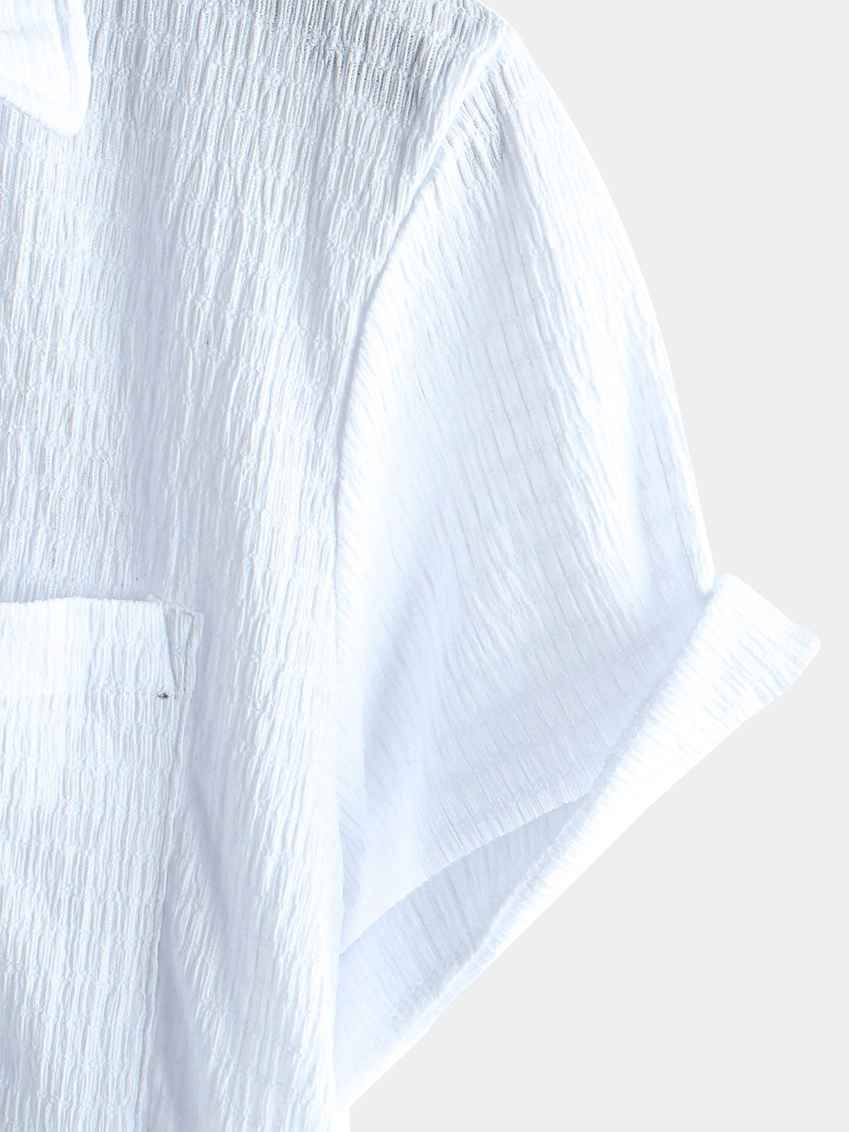Casual Short-Sleeve Summer Shirt with Pockets, Solid Color