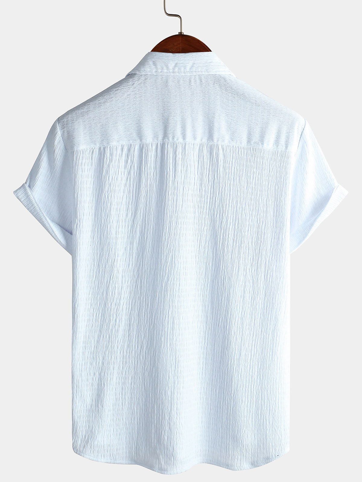 Casual Short-Sleeve Summer Shirt with Pockets, Solid Color