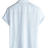 Cotton Casual Shirt with Short Sleeves for Men - Summer