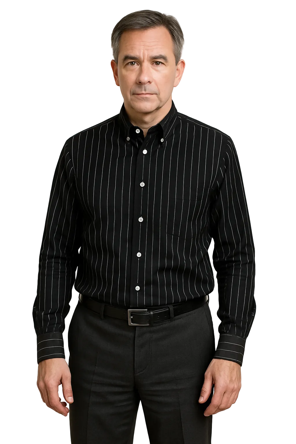 Elegant Patterned Cotton Shirt Black