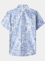 Vintage Boho Print Beach Vacation Style Shirt