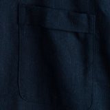 Men's Solid Color Cotton Shirt with High Collar and Half Buttons, with Front Pocket