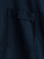 Men's Solid Color Cotton Shirt with High Collar and Half Buttons, with Front Pocket