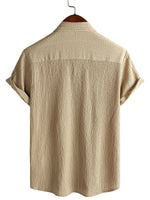 Cotton Casual Shirt with Short Sleeves for Men - Summer