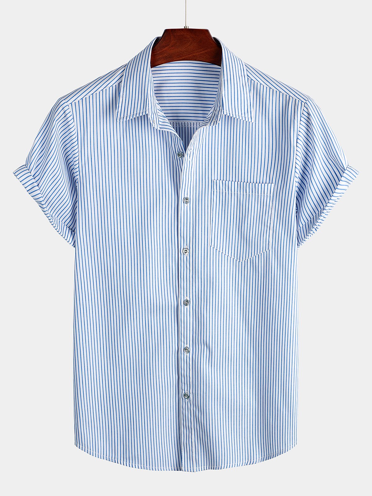 Casual Button-Up Shirt, Short Sleeves