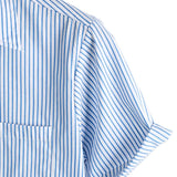 Men's Cotton Striped Short-Sleeve Shirt with Pocket