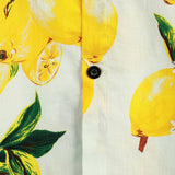 Hawaiian Beach Summer Vacation Short-Sleeve Tropical Lemon Print Shirt
