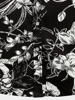 Men's Cotton Short-Sleeve Shirt with Floral Pattern