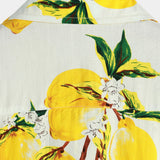 Short-Sleeve Hawaiian Tropical Yellow Lemon Print Shirt