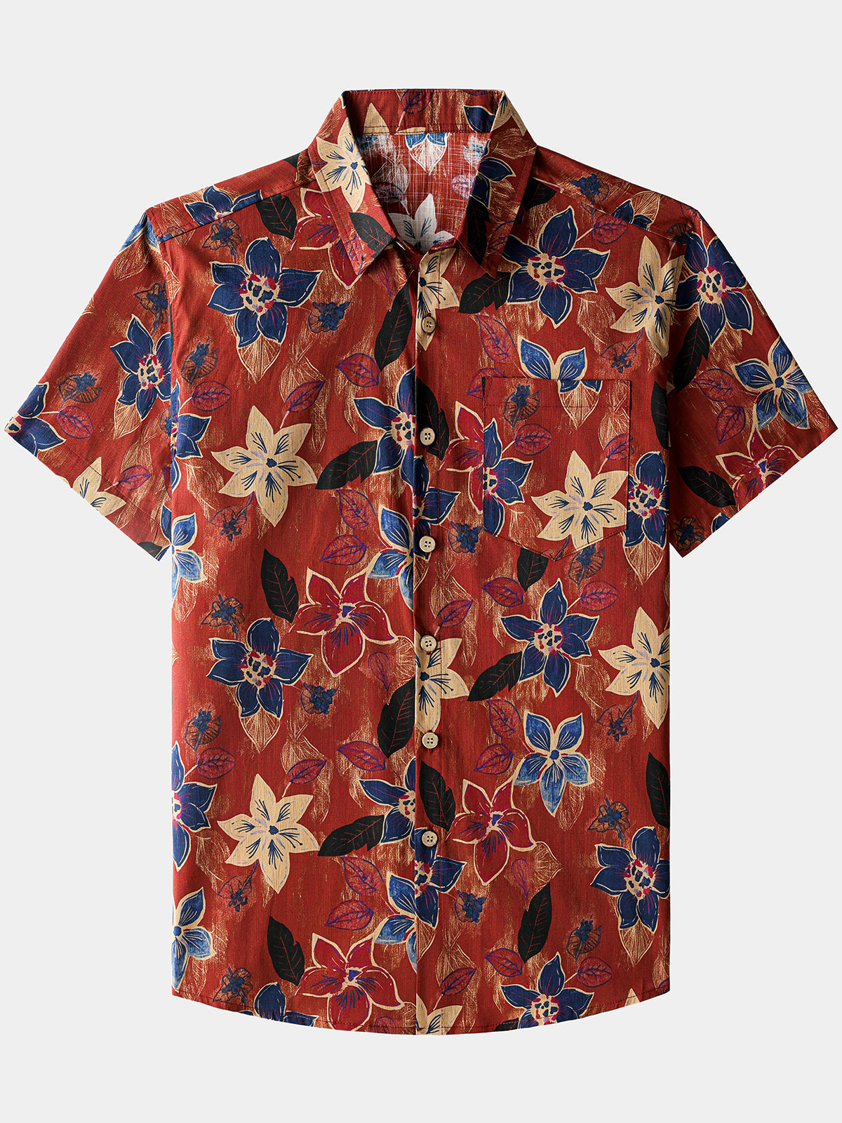 Classic Vintage Floral Short-Sleeve Shirt