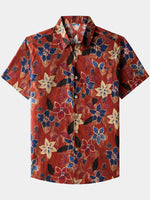 Classic Vintage Floral Short-Sleeve Shirt