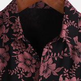 Hawaiian Short-Sleeve Button Shirt, Vintage Style, Floral Print, Breathable, Perfect for Vacation