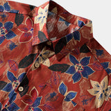 Classic Vintage Floral Short-Sleeve Shirt