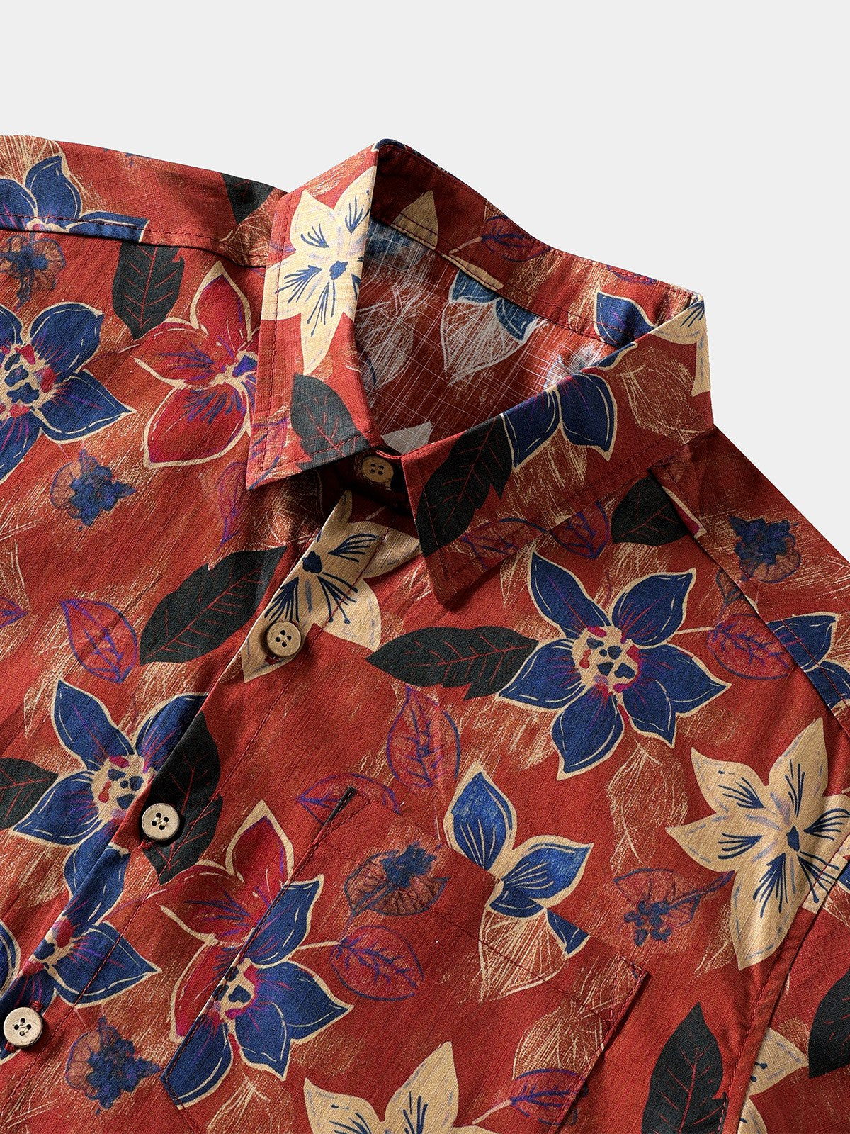 Classic Vintage Floral Short-Sleeve Shirt