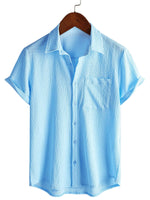 Cotton Casual Shirt with Short Sleeves for Men - Summer
