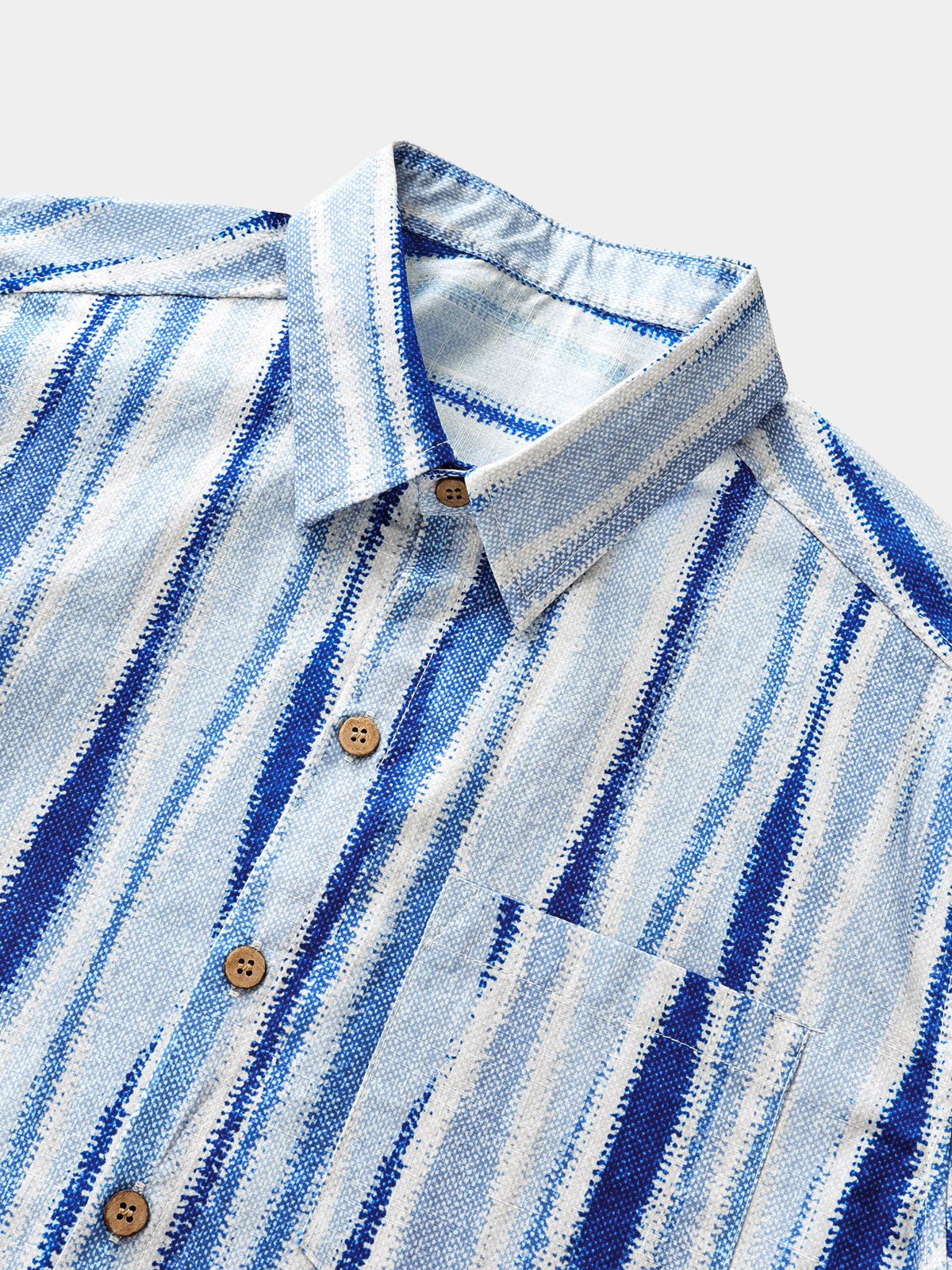 Retro Vertical Tie-Dye Stripe Short Sleeve Shirt
