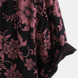 Hawaiian Short-Sleeve Button Shirt, Vintage Style, Floral Print, Breathable, Perfect for Vacation