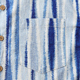 Retro Vertical Tie-Dye Stripe Short Sleeve Shirt