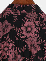 Hawaiian Short-Sleeve Button Shirt, Vintage Style, Floral Print, Breathable, Perfect for Vacation