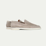 Classic Men's Suede Loafers, Light Grey