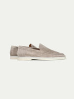 Classic Men's Suede Loafers, Light Grey