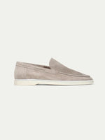 Classic Men's Suede Loafers, Light Grey