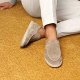 Classic Men's Suede Loafers, Light Grey