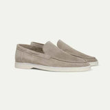 Classic Men's Suede Loafers, Light Grey