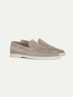 Classic Men's Suede Loafers, Light Grey