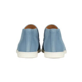 Men's Suede Loafers – Slip-On Chukka Style, Flat Sole – Light Blue