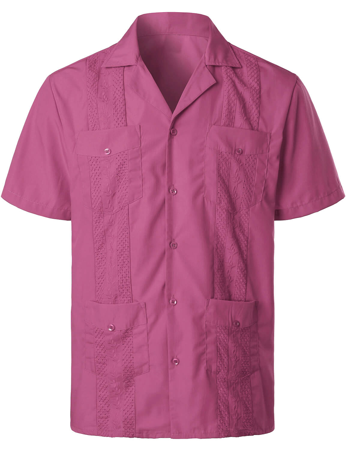 Embroidered Cuban Guayabera Summer Cool Short Sleeve Button Up Shirt