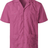 Embroidered Cuban Guayabera Summer Cool Short Sleeve Button Up Shirt