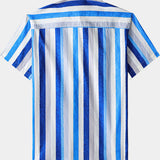 Retro Coastal Stripe Short Sleeve Shirt
