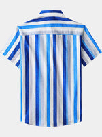 Retro Coastal Stripe Short Sleeve Shirt
