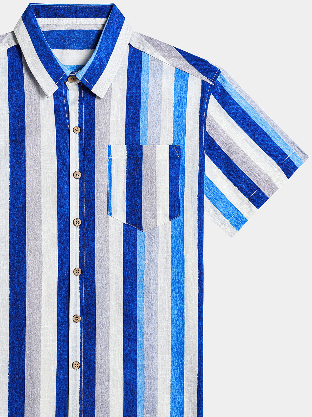 Retro Coastal Stripe Short Sleeve Shirt