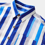 Retro Coastal Stripe Short Sleeve Shirt