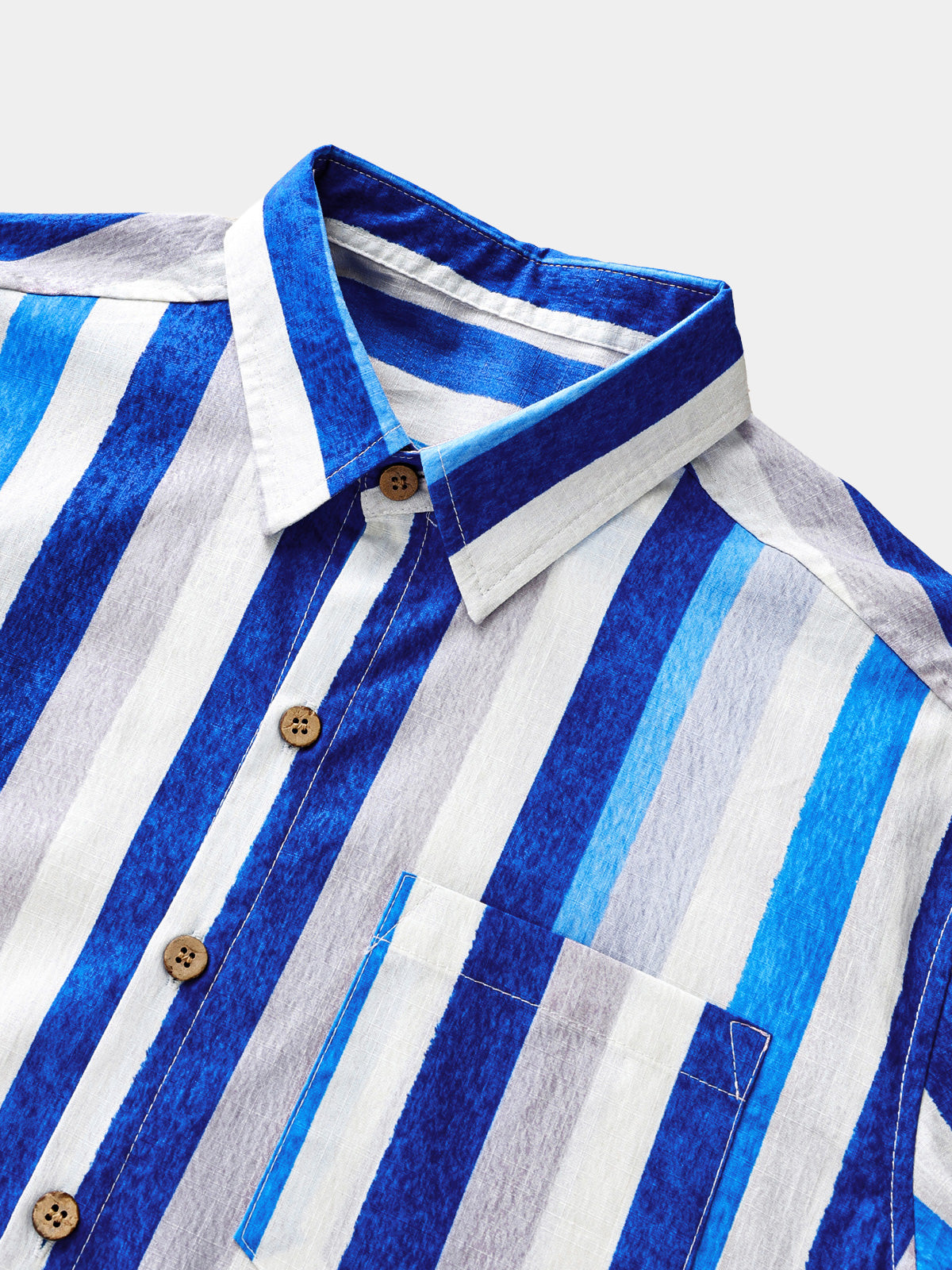 Retro Coastal Stripe Short Sleeve Shirt