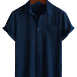 Cotton Casual Shirt with Short Sleeves for Men - Summer