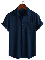 Cotton Casual Shirt with Short Sleeves for Men - Summer
