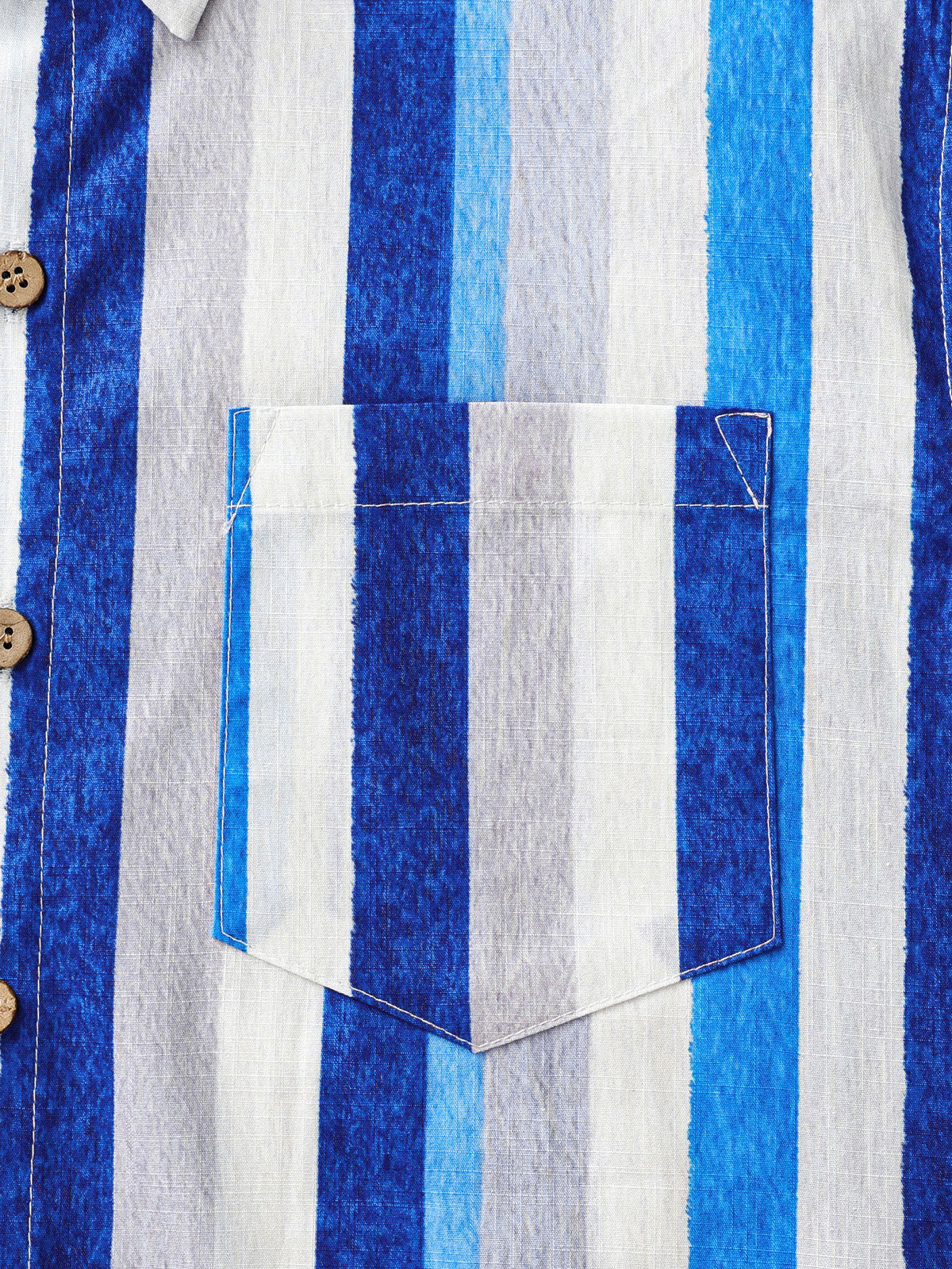 Retro Coastal Stripe Short Sleeve Shirt