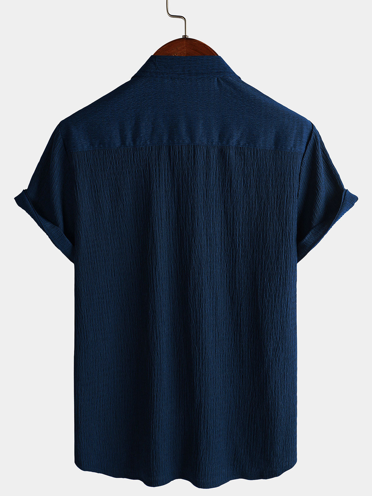 Casual Short-Sleeve Summer Shirt with Pockets, Solid Color