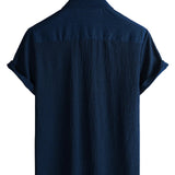 Cotton Casual Shirt with Short Sleeves for Men - Summer
