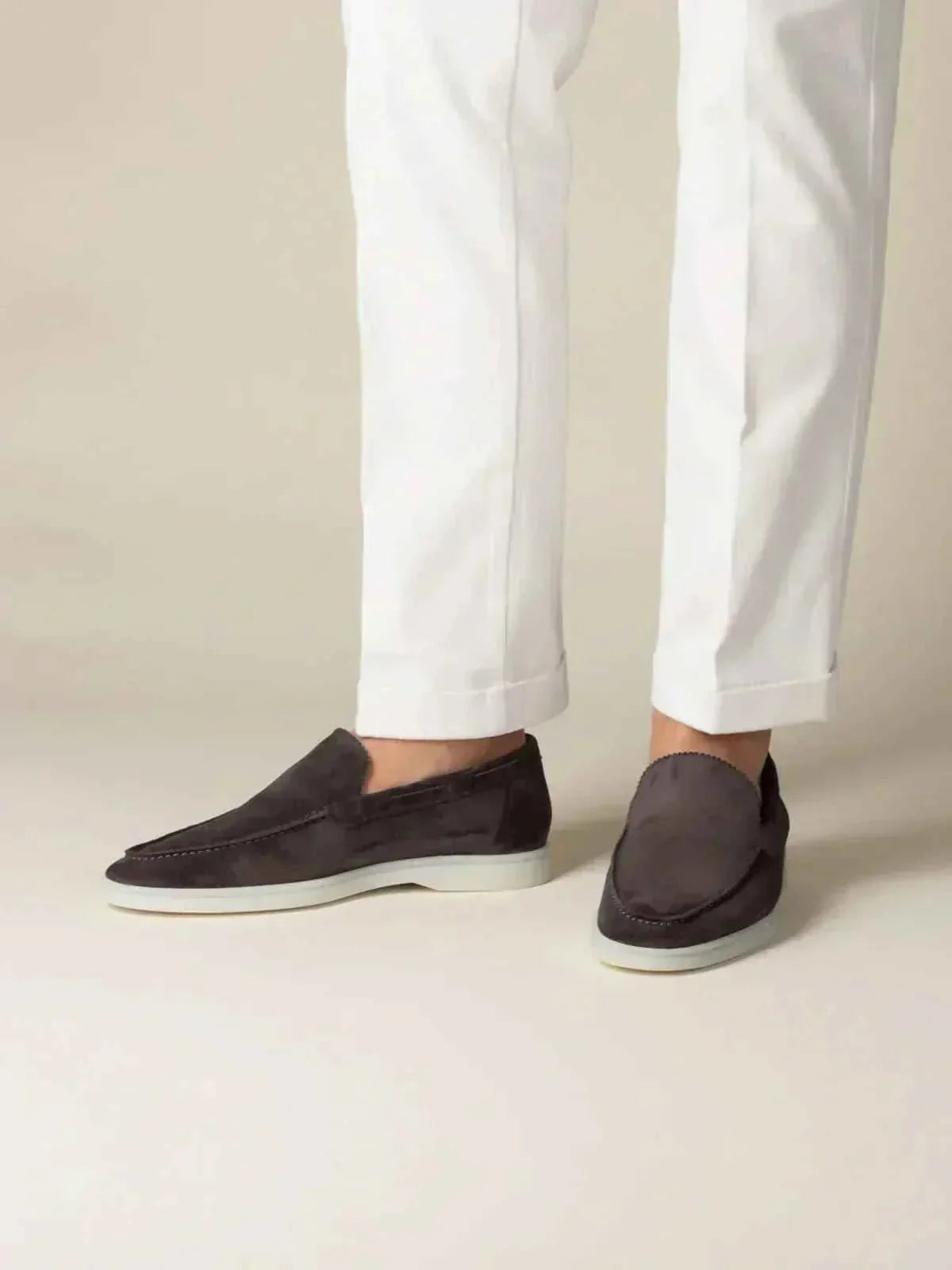 Mocassino Klassisk i Brun Suede Læder