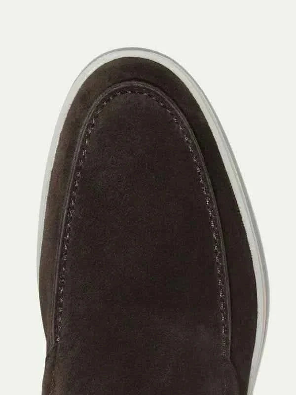 Mocassino Klassisk i Brun Suede Læder
