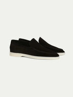 Classic Men's Suede Loafers, Black